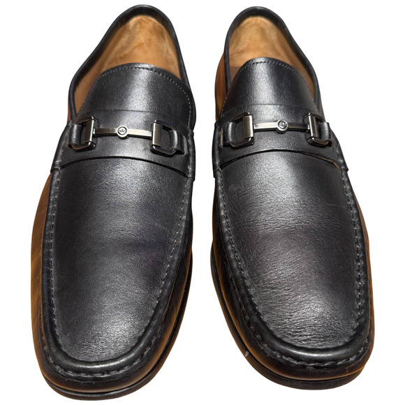 PETER MILLAR Crown Men's 11M Leather Horse Bit Loafer Black Casual Shoes Brazil - Picture 8 of 14